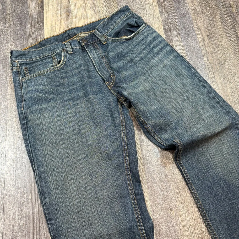 Levis 559 Mens Relaxed Straight Leg Blue Rust Denim Jeans 34x32 Medium Wash